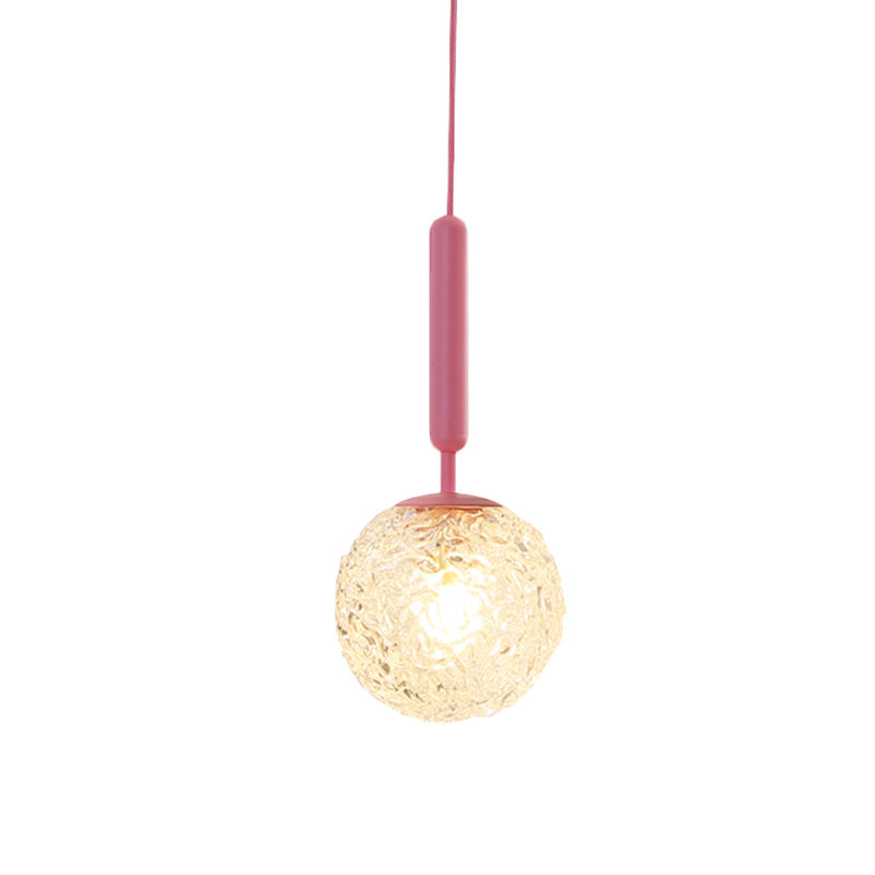 1 Leuchte Wandpendelleuchte Minimalismus PinkFinish Wandmontierte Lampe mit Ball weiß gefrostetem/klaren Wasserglas-Schirm