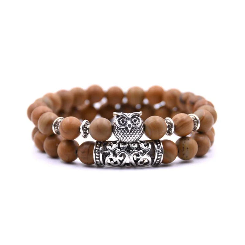 Frendorf | Eule Charme Naturstein-Armband