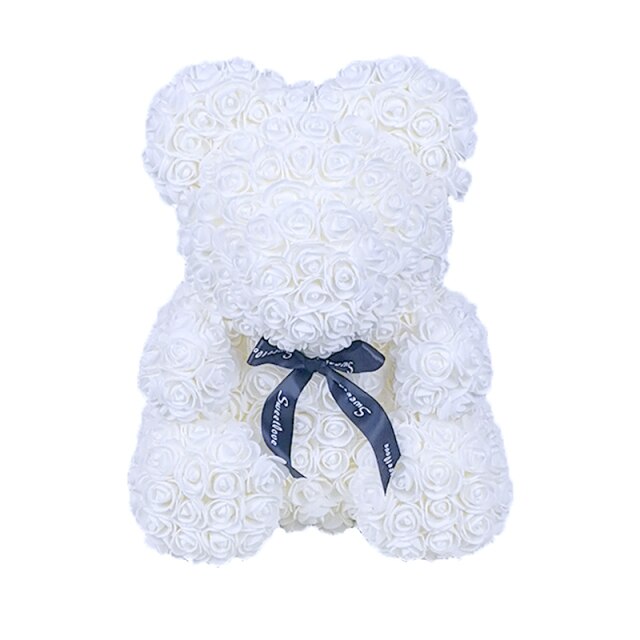 Frendorf | Valentinstag Geschenk Rose Bär Ewige Blume Rose Teddybär PE Schaum Bär 25cm Valentinstag