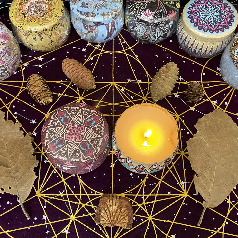 Frendorf Metatrone's Cub Crystal Grid Tischdecke Wandteppich