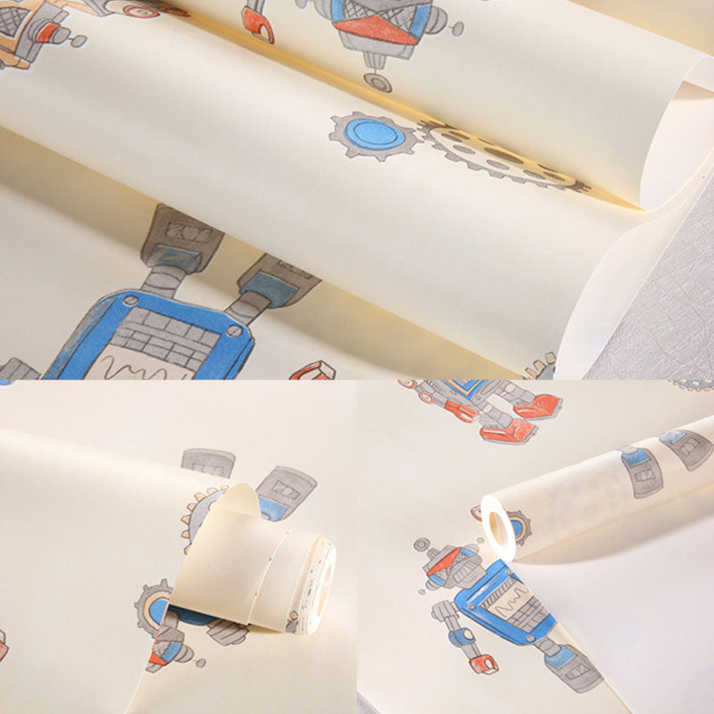 Frendorf | Robot und Astronaut Nicht-kleber Folie Rolle für das Kinderzimmer, 57,1 Quadratfuß, Pastellfarbe
