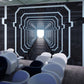 Frendorf | Moderne Wandkunst für Besprechungsräume, Schwarz und Weiß 3D ausgestreckter Tunnel, Maßanfertigung