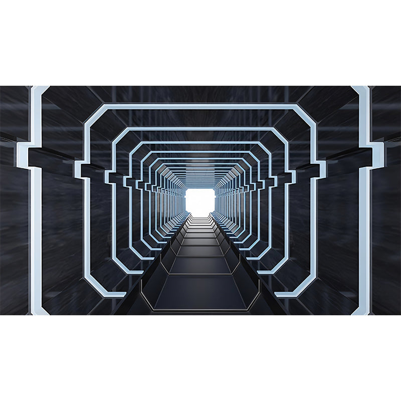 Frendorf | Moderne Wandkunst für Besprechungsräume, Schwarz und Weiß 3D ausgestreckter Tunnel, Maßanfertigung