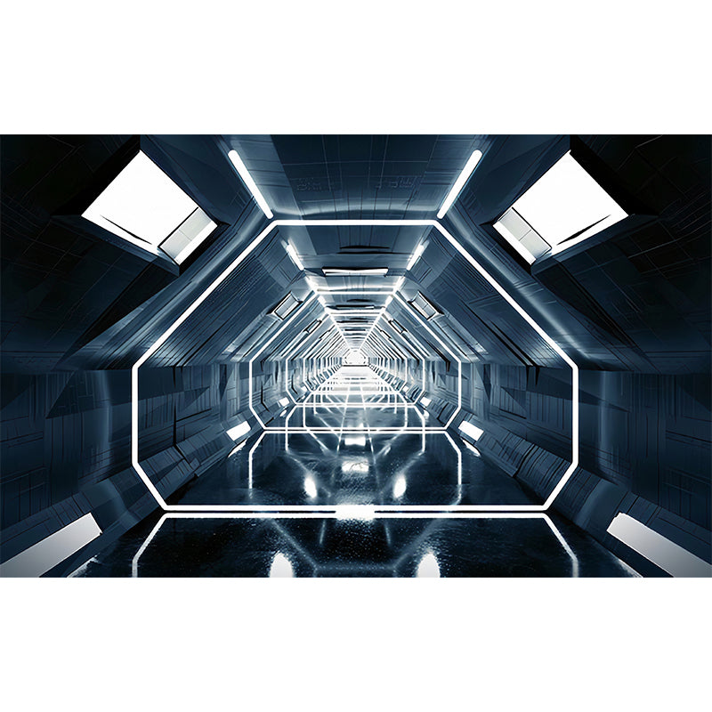 Frendorf | Moderne Wandkunst für Besprechungsräume, Schwarz und Weiß 3D ausgestreckter Tunnel, Maßanfertigung