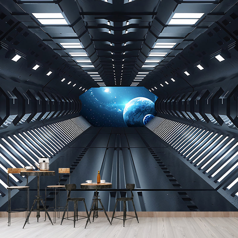 Frendorf | Moderne Wandkunst für Besprechungsräume, Schwarz und Weiß 3D ausgestreckter Tunnel, Maßanfertigung
