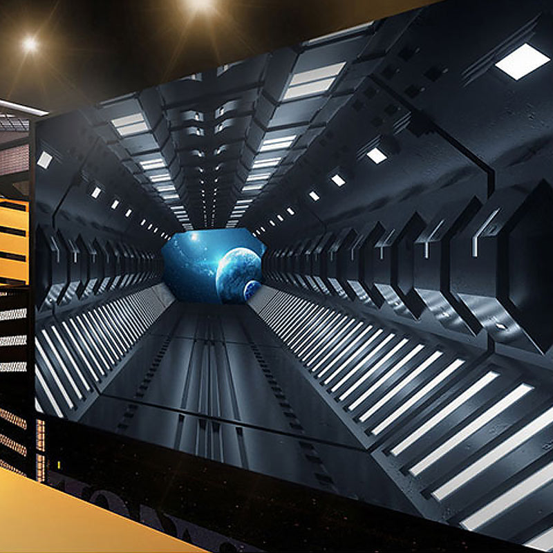 Frendorf | Moderne Wandkunst für Besprechungsräume, Schwarz und Weiß 3D ausgestreckter Tunnel, Maßanfertigung