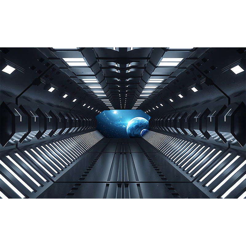 Frendorf | Moderne Wandkunst für Besprechungsräume, Schwarz und Weiß 3D ausgestreckter Tunnel, Maßanfertigung