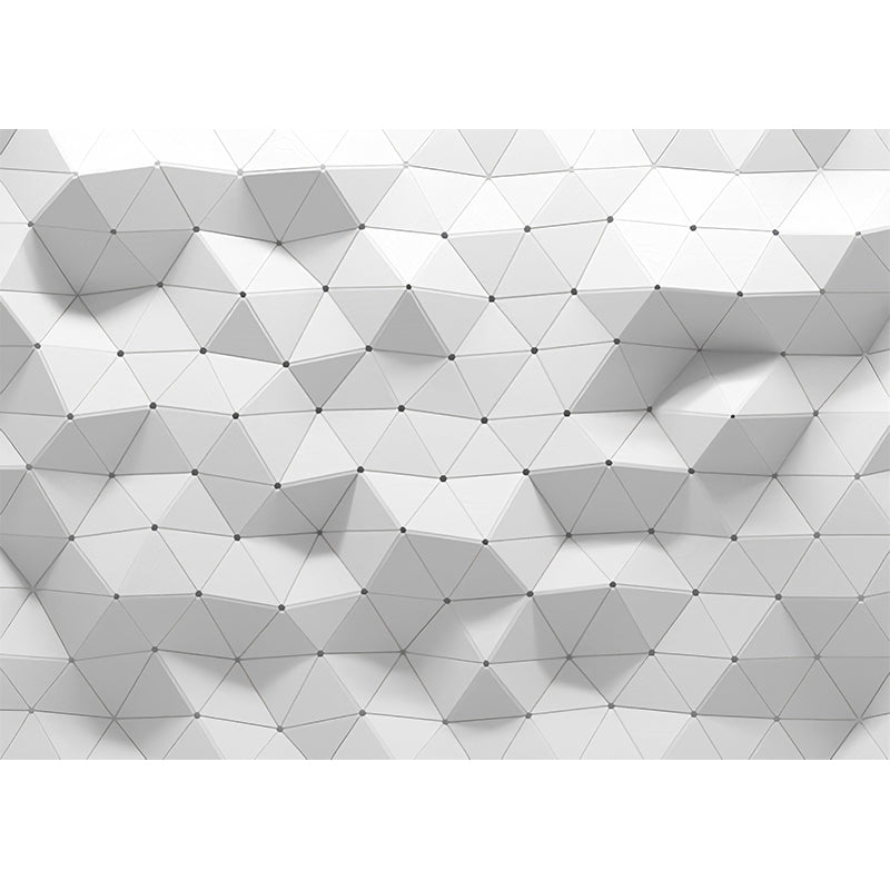Vollwandtapete Einfarbig Grau 3D Geometrien Anpassbare Wanddekoration, Personalisierte Größe verfügbar