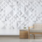 Pastellweiß 3D-Geometrien Wandtapete für Café und Wohnzimmer