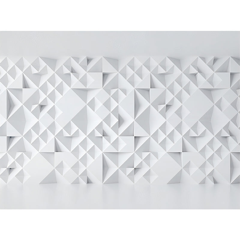 Pastellweiß 3D-Geometrien Wandtapete für Café und Wohnzimmer