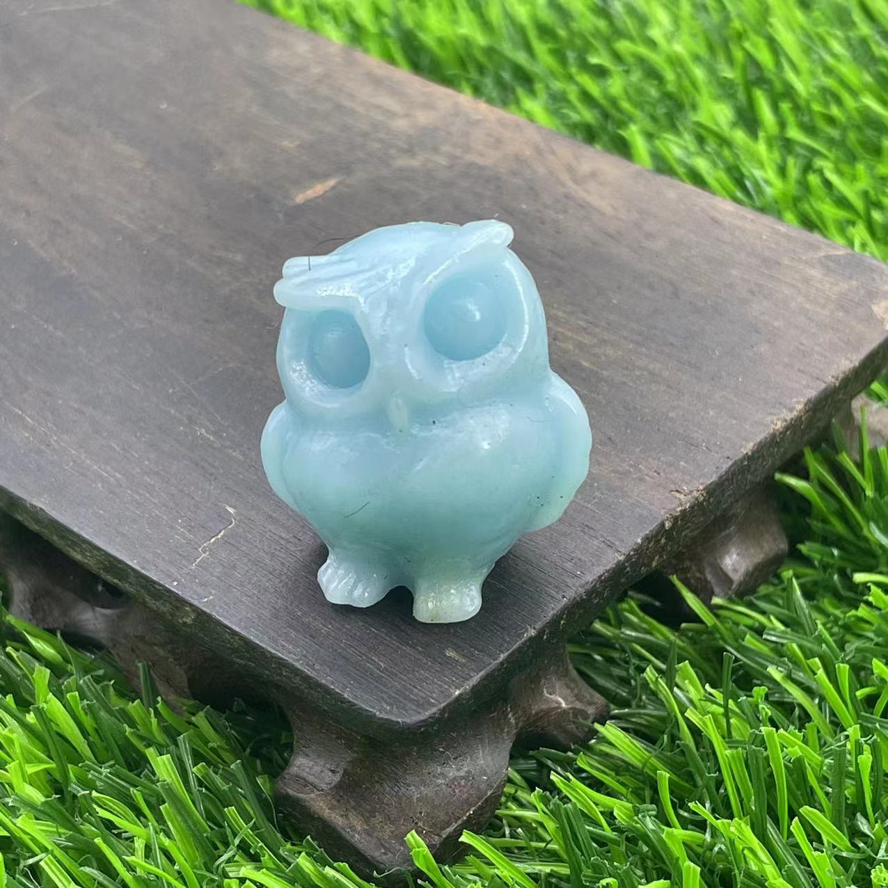Frendorf 3.5cm natürliche Kristall Eule Ornament Edelstein Dekoration