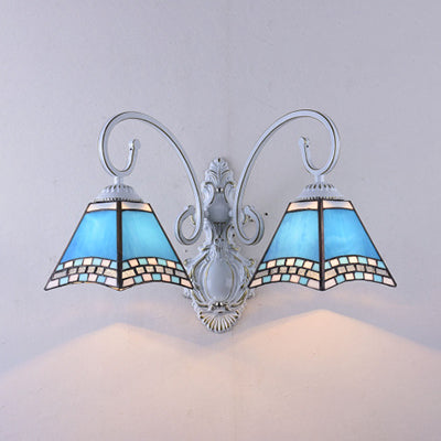 Frendorf | Nautical Pyramid Wandlamp Geëmailleerd Glas 2 Lichten Binnenverlichting voor Woonkamer