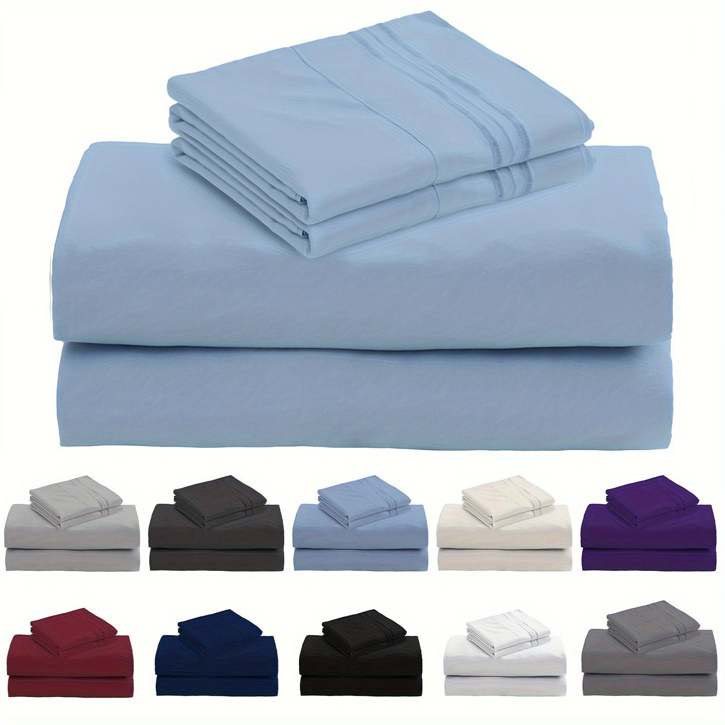 3/4-Teil 15" Tiefe Tasche Bettwäsche Set – Superweiche Mikrofaser-Bettlaken, kühlend und atmungsaktiv, luxuriöse Hotel-Spannbetttücher (enthält 1 Bettlaken, 1 Spannbettlaken und 1/2 Kissenbezüge)