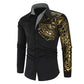 Frendorf | Luxus Gold Schwarz Hemd Männer Neu Slim Fit Langarm