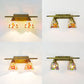Frendorf | Lodge Style Dome Wandlamp met Zonnebloem/Druif/Geel Bloem/Ochtendglorie Glasscherf 2 Lichten Badkamer Vanity Licht in Messing