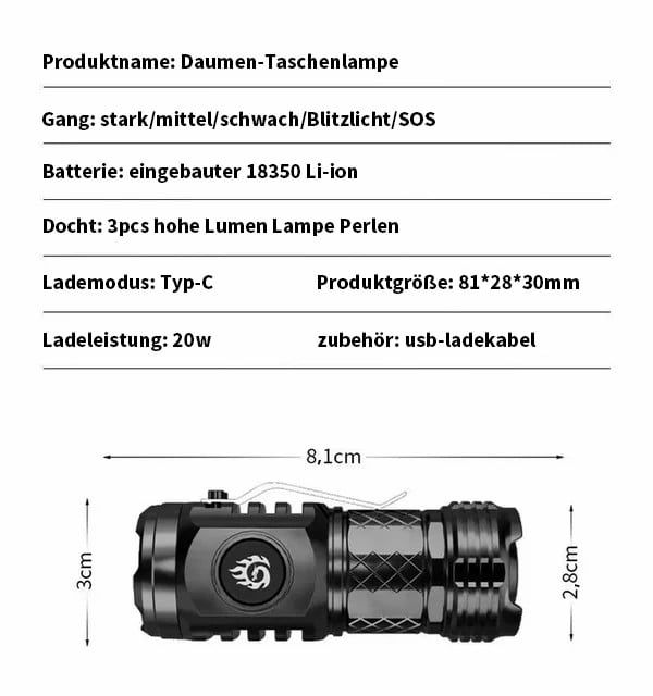 Frendorf | Der heutige Sonderpreis Deutsche dreiäugige Monster-Mini-Super-Power-Taschenlampe
