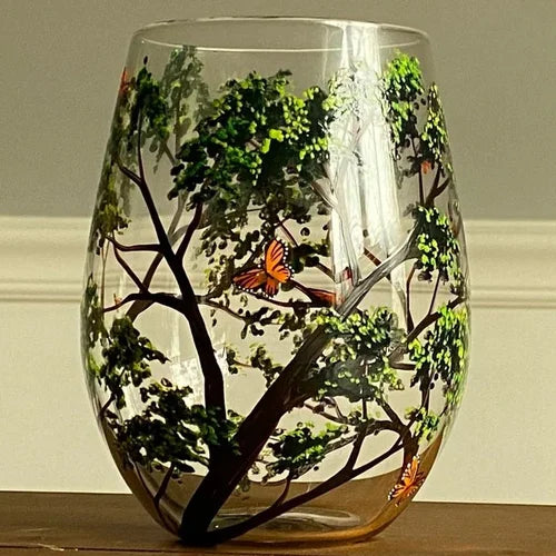 Frendorf | Vier Jahreszeiten Baum Weingläser - Hand gemalt Kunst