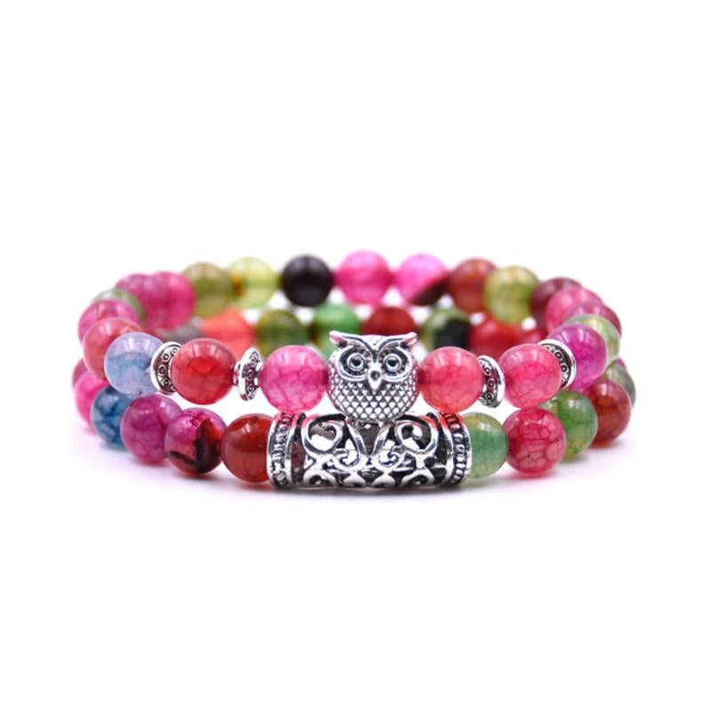 Frendorf | Eule Charme Naturstein-Armband