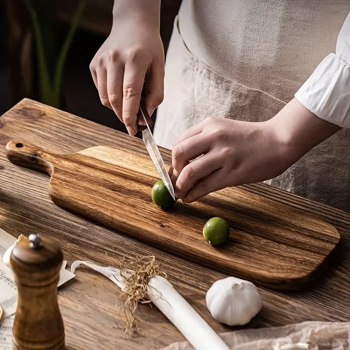 Frendorf | RusticChef - Holzschneidebrett mit Griff zum Kochen und Servieren
