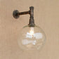 Frendorf | Eisenbronze Wandleuchte Armatur Rohr 1 Kopf Antik Stil Wandmontage Licht mit Global Glas Schirm, 8"/12" Breit