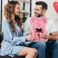 Frendorf | Valentinstag Geschenk Rose Bär Ewige Blume Rose Teddybär PE Schaum Bär 25cm Valentinstag
