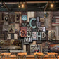 Frendorf | Extra große Fauxwood-Mural Steampunk Neuheit Wandverkleidung in Dunkelbraun, Maßanfertigung verfügbar