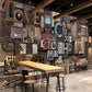 Frendorf | Extra große Fauxwood-Mural Steampunk Neuheit Wandverkleidung in Dunkelbraun, Maßanfertigung verfügbar