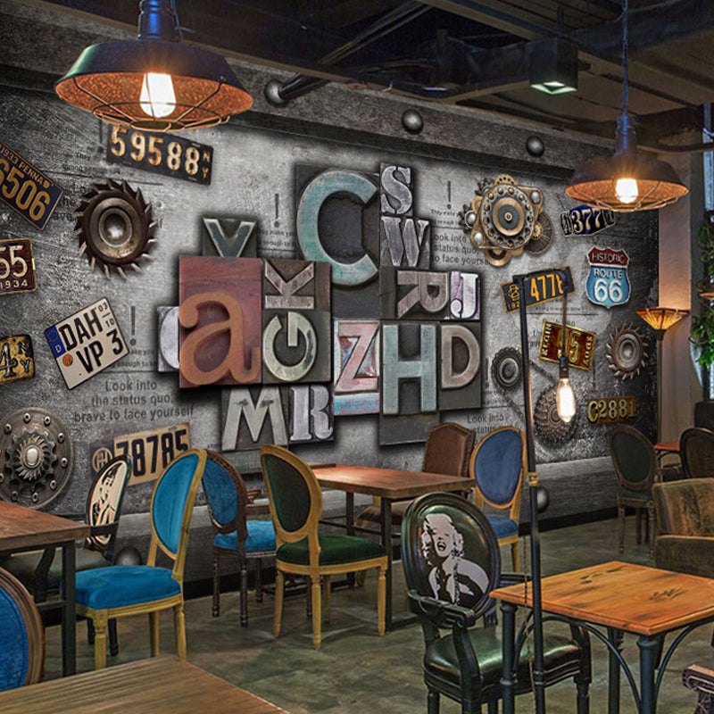 Frendorf | Extra große Fauxwood-Mural Steampunk Neuheit Wandverkleidung in Dunkelbraun, Maßanfertigung verfügbar