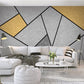 Frendorf | Extra Large Nordic Wandkunst Graue und Gelbe Geometrien Wandtapete, maßgeschneidert gedruckt