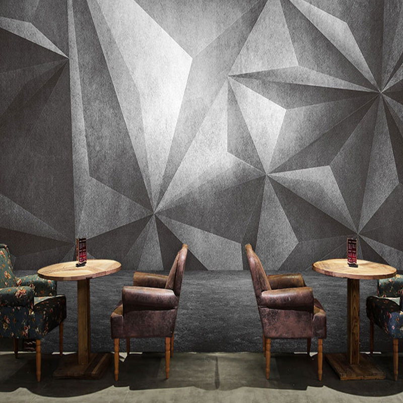Frendorf | Volledige Muurmuurschilderingen voor Galerij 3D Ongelijke Geometrieën Wandbekleding in Industriële Aandoeningkleur, Vlekbestendig