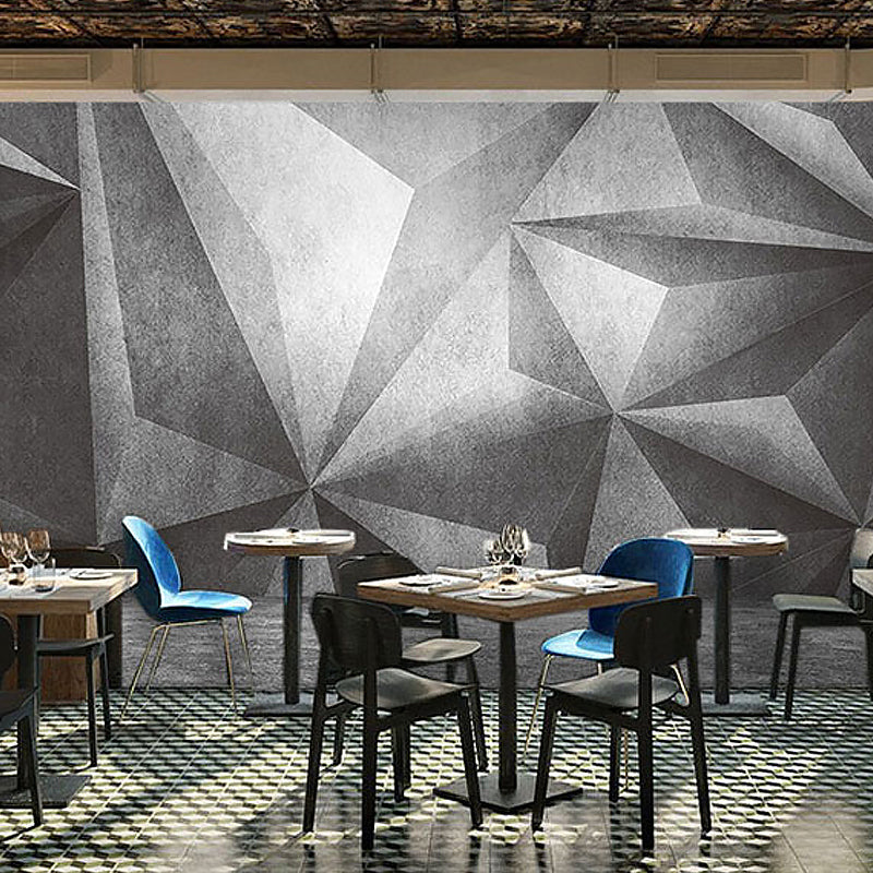 Frendorf | Volledige Muurmuurschilderingen voor Galerij 3D Ongelijke Geometrieën Wandbekleding in Industriële Aandoeningkleur, Vlekbestendig