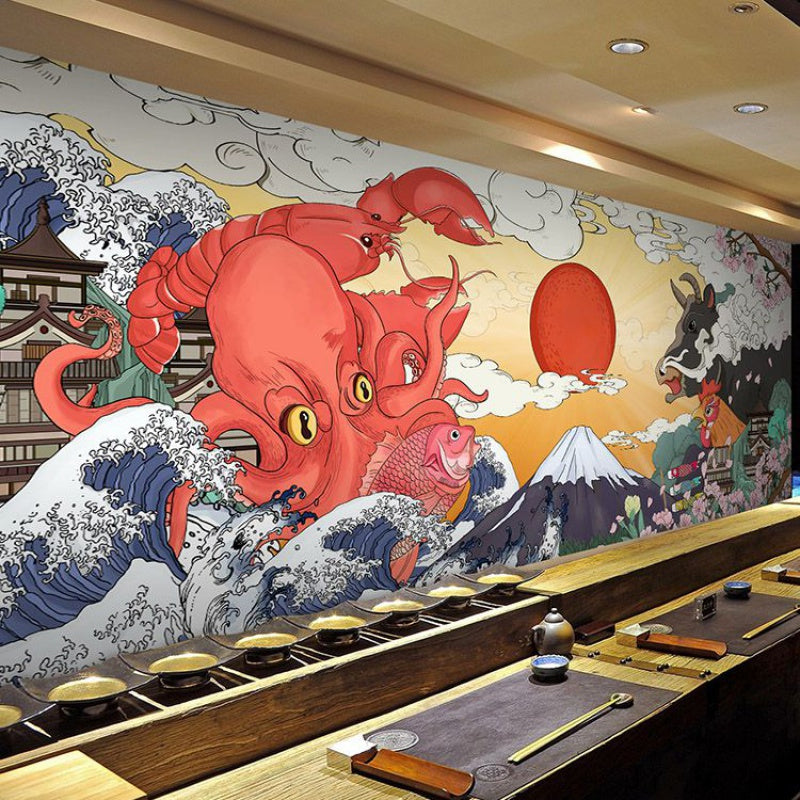 Frendorf | Fleckabweisendes Verschiedene Tier Wandmural Vliesstoff Orientalische Wandverkleidung für Akzentwand