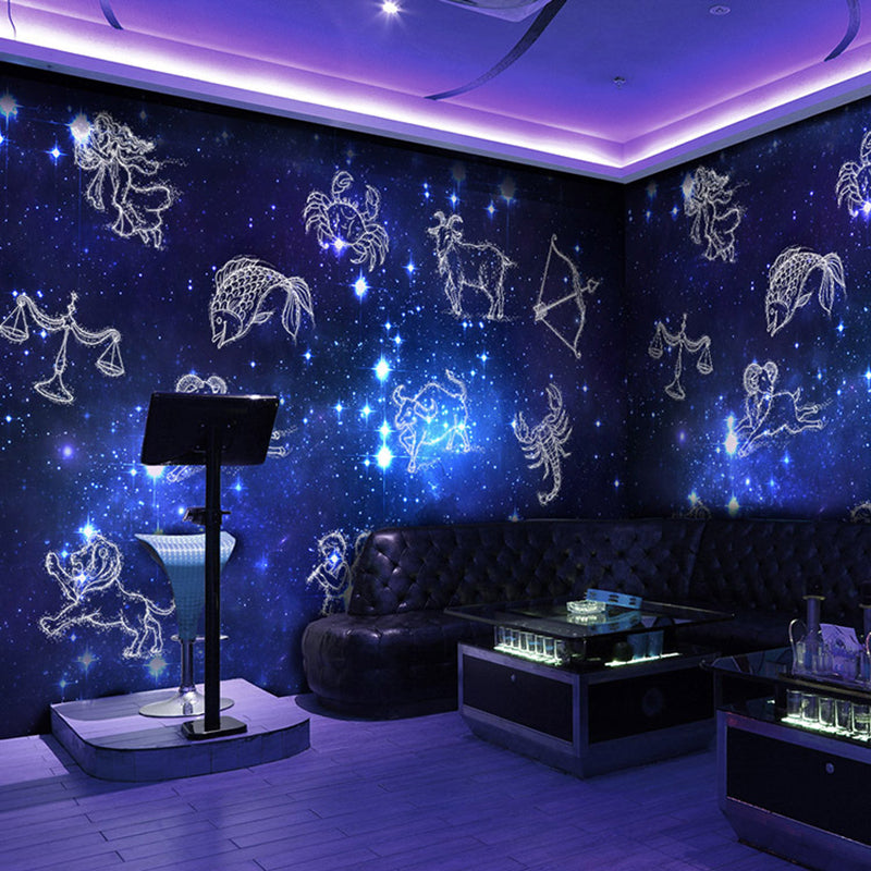 Frendorf | Contemporary Horoscope Wandtapijt in Donkerblauw voor Woonkamer, Persoonlijke Maat Beschikbaar