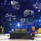 Frendorf | Contemporary Horoscope Wandtapijt in Donkerblauw voor Woonkamer, Persoonlijke Maat Beschikbaar