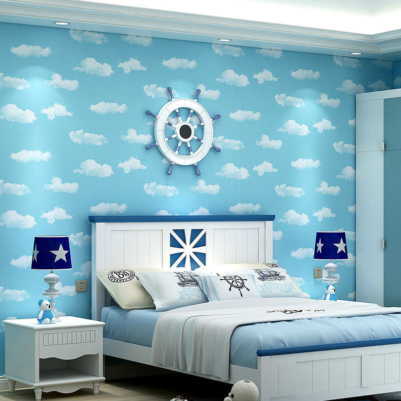Frendorf | 20,5" x 33' Wolkenbehang in Pastellfarbe Non-Woven-Stoff Wandverkleidung für Kinder, unpasteurized