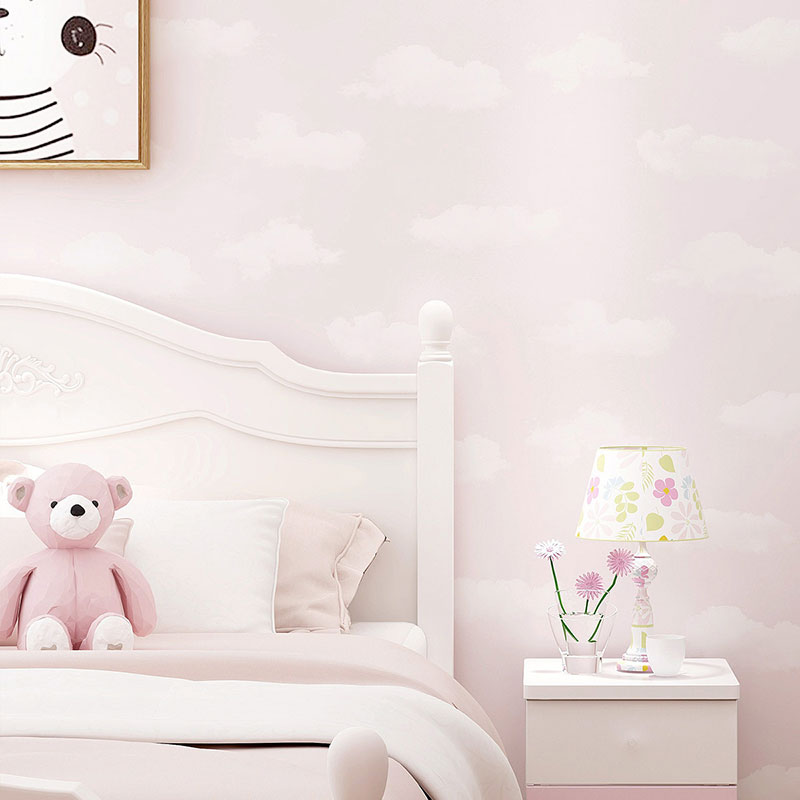 Frendorf | 20,5" x 33' Wolkenbehang in Pastellfarbe Non-Woven-Stoff Wandverkleidung für Kinder, unpasteurized