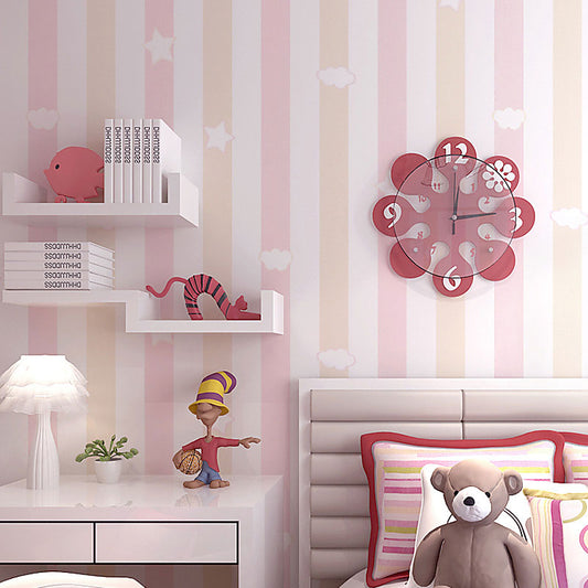 Frendorf | 20.5" x 33' Streifen-Tapete für das Kinderzimmer Modernismus Wolken Wanddekoration in sanften Farben, wasserabweisend