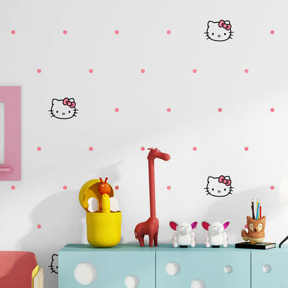 Frendorf | Illustrationsstil Süße Kätzchen Tapete für das Mädchenzimmer in Rosa, 20,5"W x 33'L