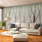 Frendorf | Whole Misty Forest Wandbekleding voor Kantoor Fantasy Blad Muurschildering Behang in Bruin, Vlekbestendig