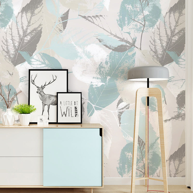 Frendorf | Tropical Leaf Texture Wallpaper for Living Room Scandinavian Wall Art, Custom Made
