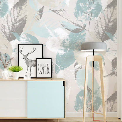 Frendorf | Tropical Leaf Texture Wallpaper for Living Room Scandinavian Wall Art, Custom Made