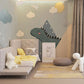 Frendorf | Volle Illustratie Eenvoudige Wandtapijt Kinderkamer Cartoone Dinosaur in Blauw