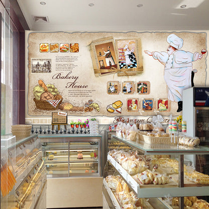 Frendorf | Einfache Getränke- und Lebensmittel-Wandtapete für Restaurants, personalisierte Größe verfügbar