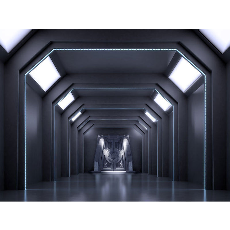 Frendorf | Coole 3D Druck Tunnel Wandtapete für Akzentwand, Schwarz und Weiß, Maßgeschneidert
