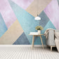 Extra große Illustration Moderne Wandmalerei für Akzentwand mit Pastellfarbigen Geometrien