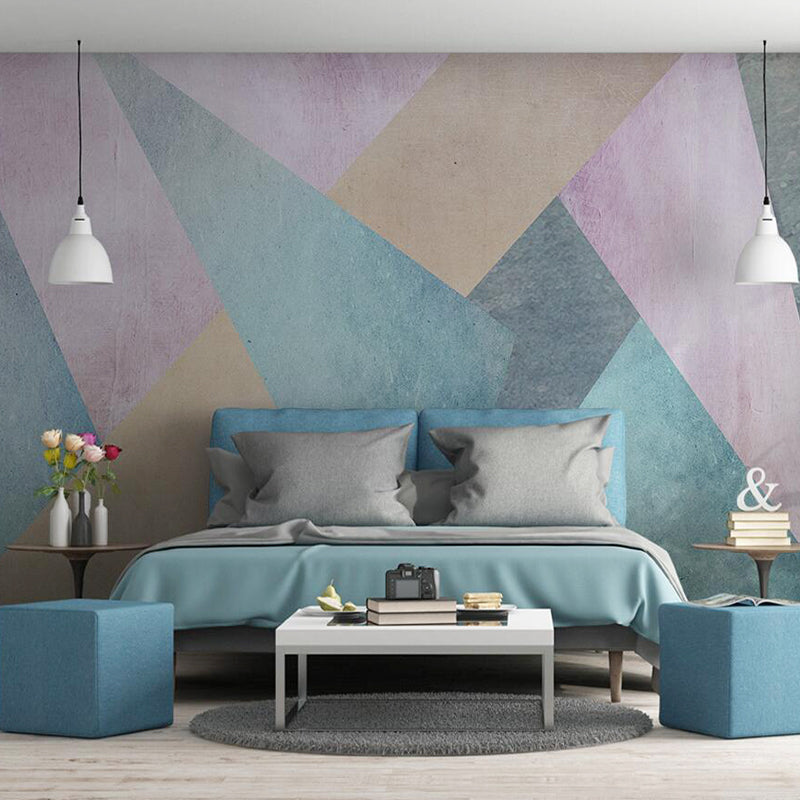 Extra große Illustration Moderne Wandmalerei für Akzentwand mit Pastellfarbigen Geometrien