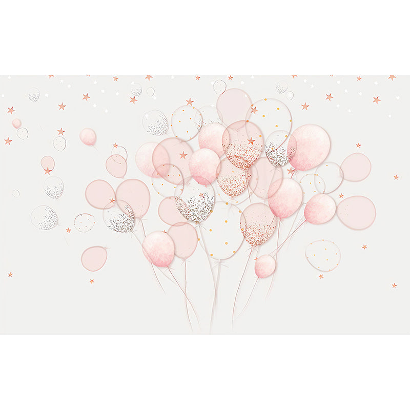 Frendorf | Rosa Einfaches Wandpapier Vollgröße Cartoon Ballon Wandkunst für das Mädchenzimmer