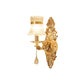 Frendorf | 1 Glühbirne Blume/Sektor Wandmontierte Lampe Traditionelle Klare Gerippte Glas Wandleuchte mit Gold Geschnitztem Arm