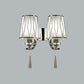 Frendorf | 1/2-Birnen Wandbeleuchtung Moderne diamantmuster Barrel PVC Wandleuchte in Chrom mit K9 Kristall Tropfen