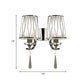 Frendorf | 1/2-Birnen Wandbeleuchtung Moderne diamantmuster Barrel PVC Wandleuchte in Chrom mit K9 Kristall Tropfen